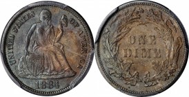 1884 Liberty Seated Dime. MS-63 (PCGS).

PCGS# 4692. NGC ID: 23AX.

Estimate: $125