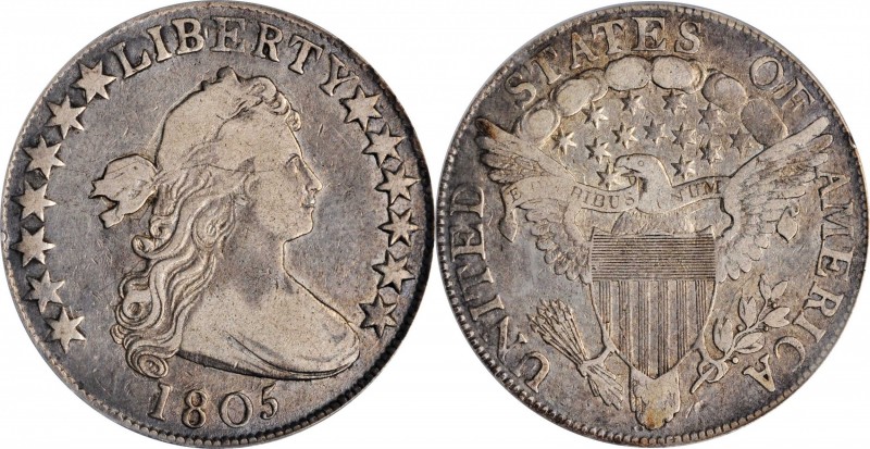 1805 Draped Bust Half Dollar. O-106. VF-20 (ANACS).

PCGS# 39279.

Estimate:...