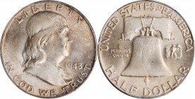 1948 Franklin Half Dollar. FS-801. Doubled Die Reverse. MS-64 FBL (PCGS).

PCGS# 145802.

Estimate: $50