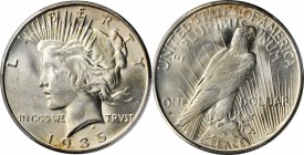 1935-S Peace Silver Dollar. MS-63 (PCGS).

PCGS# 7379. NGC ID: 2583.

Estimate: $325