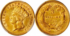 1854 Three-Dollar Gold Piece. AU-55 (PCGS).

PCGS# 7969. NGC ID: 25M3.

Estimate: $875