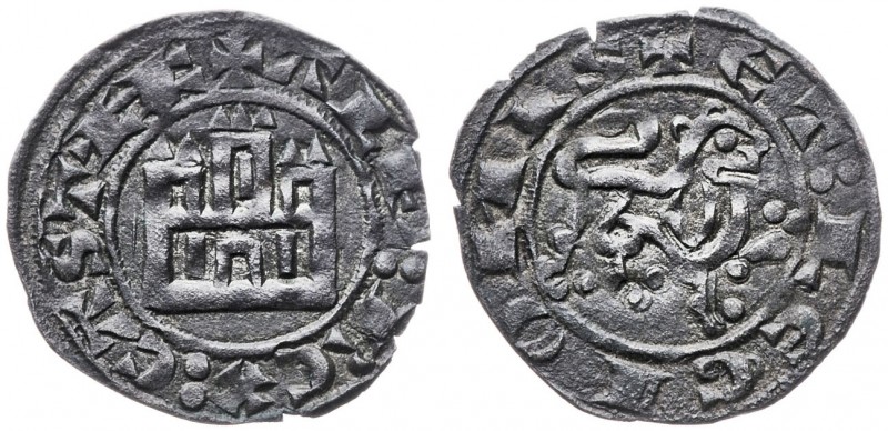 Alfonso X (1252-1284). Sin marca de ceca. Maravedí prieto. (AB. 276). 0,76 g. Bu...