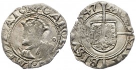 1547. Carlos I. Besançon. 1/2 carlos. (Vti. falta). 0,68 g. MBC-.