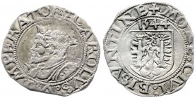 1544. Carlos I. Besançon. 1 carlos. (Vti. falta). 1,15 g. MBC+.
