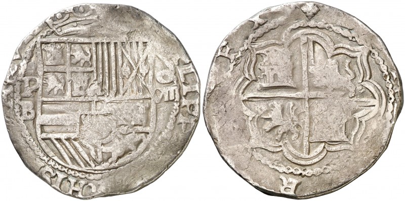 * s/d. Felipe II. Potosí. B. 8 reales. (AC. 672). 26,49 g. Moneda exenta de pago...