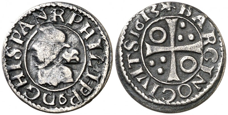 1613. Felipe III. Barcelona. 1/2 croat. (AC. 378) (Cru.C.G. 4342h). 1,51 g. Acuñ...