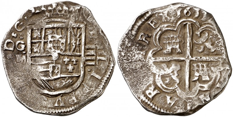 1611. Felipe III. Granada. M. 4 reales. (AC. 730). 13,41 g. Rara. MBC-.