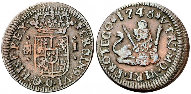 1746. Fernando VI. Segovia. 1 maravedí. (AC. 18). 1,17 g. MBC+.