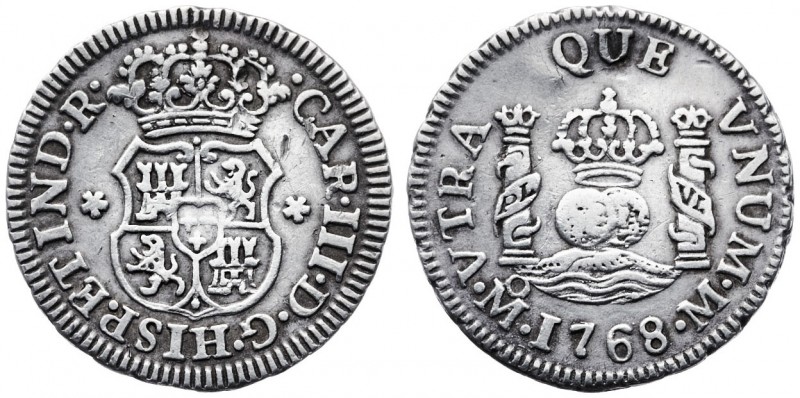 1768. Carlos III. México. M. 1/2 real. (AC. 187). 1,67 g. Columnario. Golpecito ...