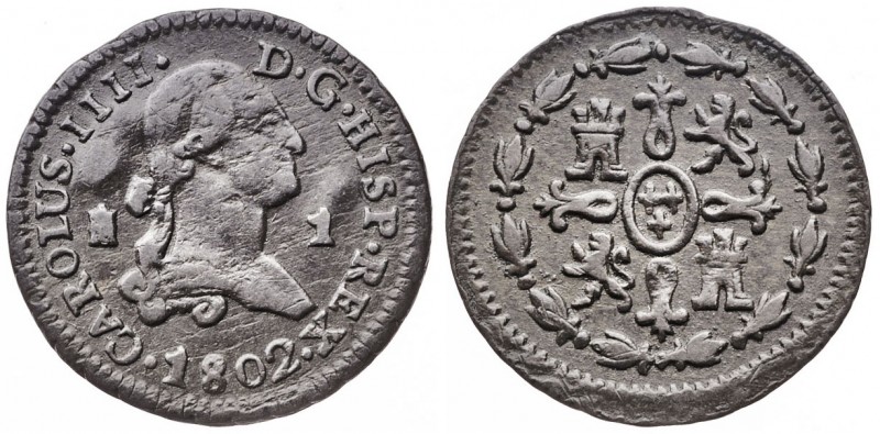 1802. Carlos IV. Segovia. 1 maravedí. (AC. 23). 1,04 g. MBC-/MBC.