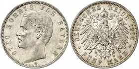 1900. Alemania. Baviera. Otón I. D (Múnich). 5 marcos. (Kr. 915). 27,74 g. AG. EBC-.