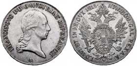1815. Austria. Francisco I. A (Viena). 1 taler. (Kr. 2161). 28,06 g. AG. Parte de brillo original. Escasa así. EBC/EBC+.