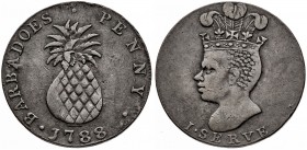 1788. Barbados. 1 penique. (Kr. Tn8). 13,55 g. CU. MBC.