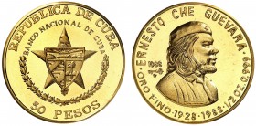 1988. Cuba. 50 pesos. (Fr. 18) (Kr. 209). 15,49 g. AU. Ernesto Che Guevara. Rara. Proof.