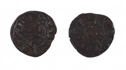 Jaume II (1291-1327). Barcelona. Diner. (Cru.V.S. 342 y 342.1) (Cru.C.G. 2159 y 2159a). Lote de 2 diners, uno con roel en 1er y 4º cuartel y el otro e...