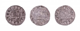 Alfonso X (1252-1284). León. Novén. Lote de 3 monedas. Vellón rico. A examinar. MBC+/EBC-.