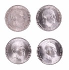 Lote de 100 pesetas 1966, estrellas 67 (dos), 68 y 70. Total 4 monedas. A examinar. EBC/S/C-.