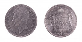 1932. Bélgica. Alberto I. 20 francos. CU-NI. Lote de 2 monedas. Leyendas en frances y flamenco. MBC/MBC+.