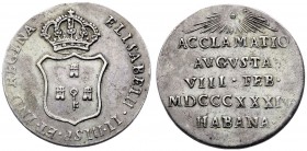 1834. Isabel II. La Habana. Medalla de Proclamación. (Ha. 46) (V. 767) (V.Q. 13393). 3,60 g. Ø21 mm. Plata. Rayitas. MBC.