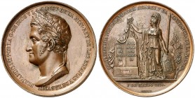1820. Fernando VII. (V. 337) (RAH. 509). 78,56 g. Ø 51mm. Bronce. Grabadores: Caqué y Barré. EBC/EBC-.