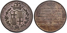 1846. Isabel II. Barcelona. Boda de Isabel II y su hermana con los príncipes Francisco y Antonio. (V. 385) (V.Q. 14293) (Cru.Medalles 555a). 6,30 g. Ø...