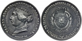 s/d (1859). Isabel II. Guerra de España contra Marruecos. 46,96 g. Ø50 mm. Calamina. Grabador: Massonet. Escasa. MBC+.