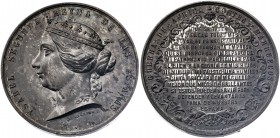 1859. Isabel II. Guerra de África contra Marruecos. Cesión de las joyas de la reina. (V. 416 var. metal) (V.Q. 14344). 78,93 g. Ø57 mm. Metal blanco. ...