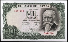 1971. 1000 pesetas. (Ed. D75) (Ed. 474). 17 de septiembre, Echegaray. Sin serie. Ligero doblez en una esquina. S/C-.