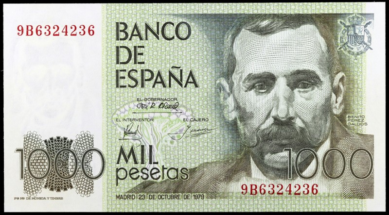 1979. 1000 pesetas. (Ed. E3b) (Ed. 477b). 23 de octubre, Pérez Galdós. Serie 9B,...