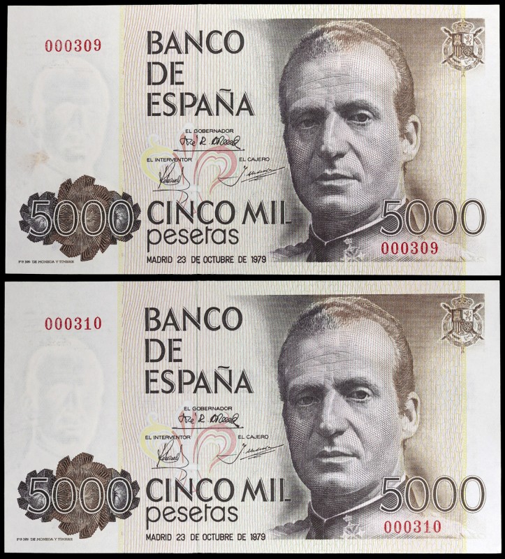 1979. 5000 pesetas. (Ed. E4) (Ed. 478). 23 de octubre, Juan Carlos I. Pareja cor...