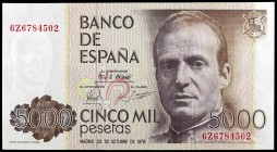 1979. 5000 pesetas. (Ed. E4a) (Ed. 478a). 23 de octubre, Juan Carlos I. Serie 6Z. S/C.