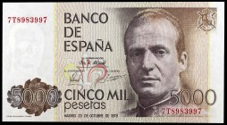 1979. 5000 pesetas. (Ed. E4a) (Ed. 478a). 23 de octubre, Juan Carlos I. Serie 7T. S/C.