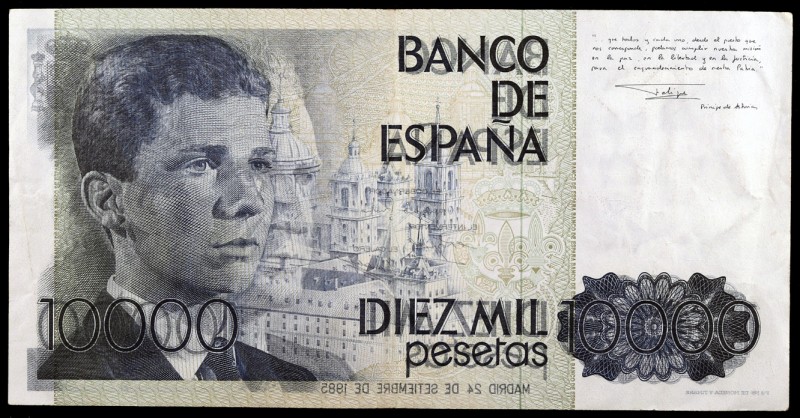 1985. 10000 pesetas. (Ed. E7a) (Ed. 481a). 24 de septiembre, Juan Carlos I/Felip...