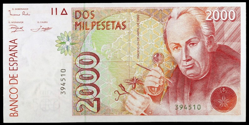 1992. 2000 pesetas. (Ed. E8) (Ed. 482). 24 de abril, Mutis. Sin serie. S/C.