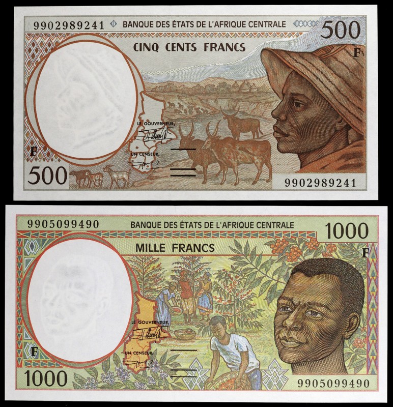 1999. República Centroafricana. Banco de los Estados Africanos Centrales. 500 y ...