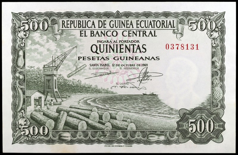 1969. Guinea Ecuatorial. Banco Central. 500 pesetas guineanas. (Pick 2). 12 de o...