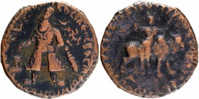 Copper Tetradrachma Coin of Vima Kadphises of Kushan Dynasty.