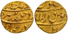 Extremely Rare Gold Mohur Coin of Aurangzeb Alamgir of Kabul Dar ul Mulk Mint.