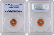 Bronze Two Pai Coin of Mir Usman Ali Khan of Haidarabad Farkhanda Bunyad Mint of Hyderabad.
