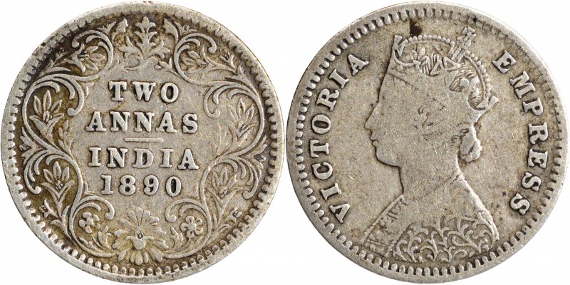 British India
Annas 2 (Silver)
Annas 02 
1890, Victoria Empress, Silver 2 Ann...