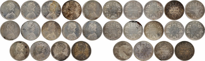 British India
Rupee 1
Lot of 10 or Above Coins
1862, Victoria Queen, Silver R...