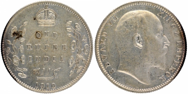 British India
Rupee 1
Rupee 01
1910 (10 over 09), King Edward VII, Silver Rup...