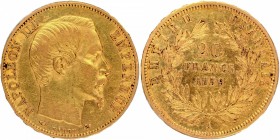 Gold Twenty Francs Coin of Nepoleon III of France of 1859.