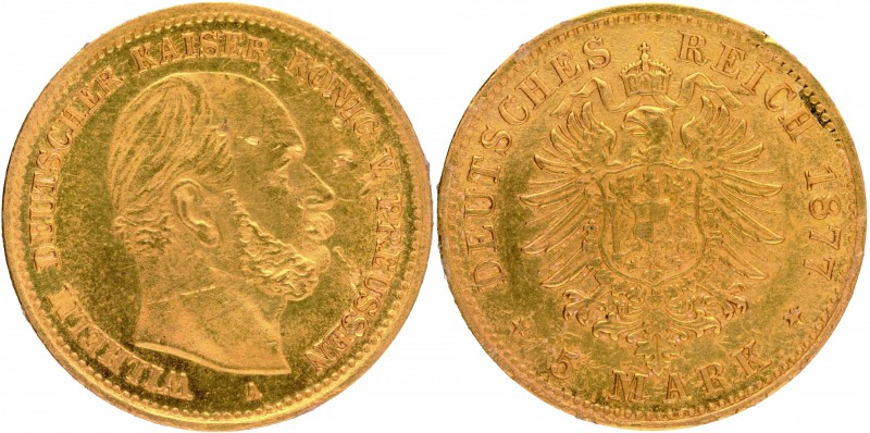 Germany
Mark 05
Germany, Kingdom of Prussia, Wilhelm I (1861-1888 AD), Gold 5 ...