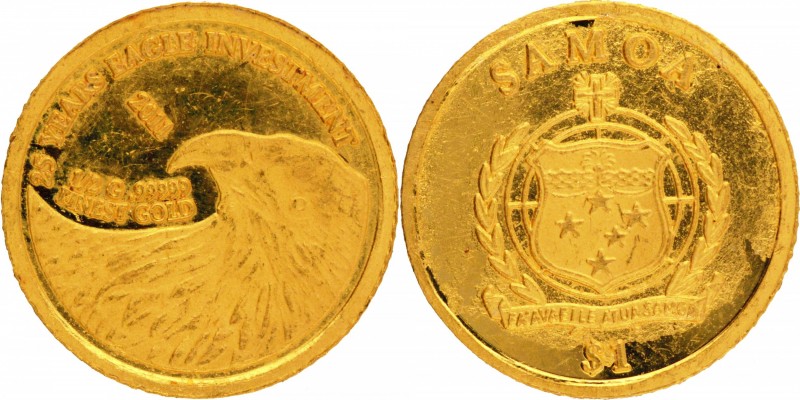 Samoa
Dollar 01
Samoa, 25 Years of Eagle Investment, Gold 1 Dollar/Tala, 2011,...