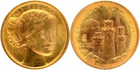 Gold Two Scudi Coin of San Marino of 1976.