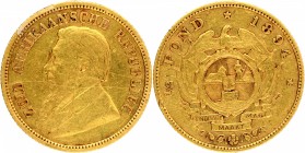 Gold Half Pond Coin of South Africa of 1894.