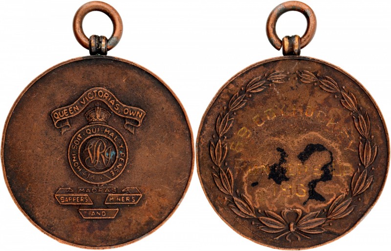 Sports
India
Medal, Madras Sappers and Miners, Boys Hockey-Runner, Copper Meda...