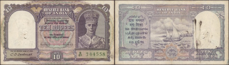 British INDIA Notes
K.G.VI
10 Rupees
British India, 1944, King George VI, 10 ...