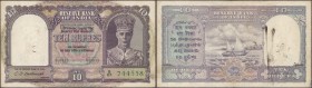 Ten Rupees Note of King George VI of 1944 Signed by C  D Deshmukh.
